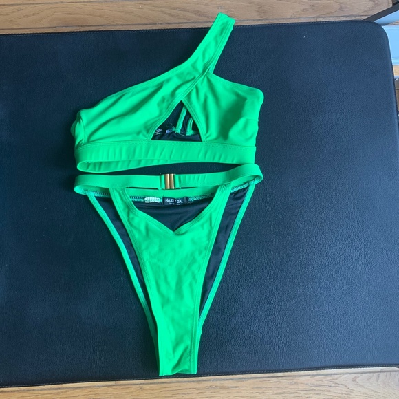 NASTYGAL High-wasited One Shoulder Bikini Set, 0-2 Xs-Small - Picture 1 of 4